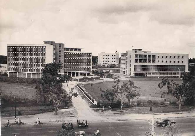 Where in #Delhi is this ? Name the buildings? Dated 1960s.