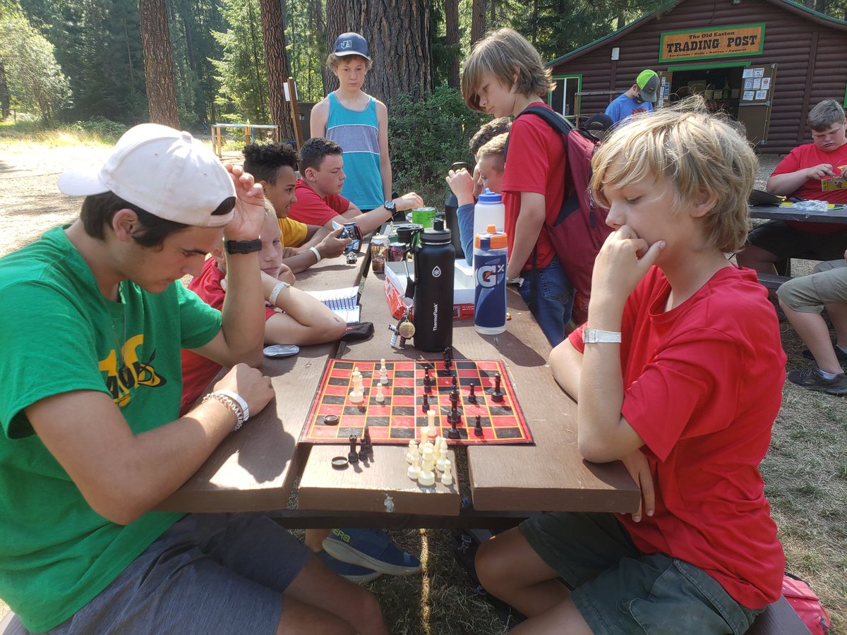 Troop400's tweet photo. We got some stiff competition for the chess tournament for the Chess merit badge https://t.co/pG5zAZXfU1