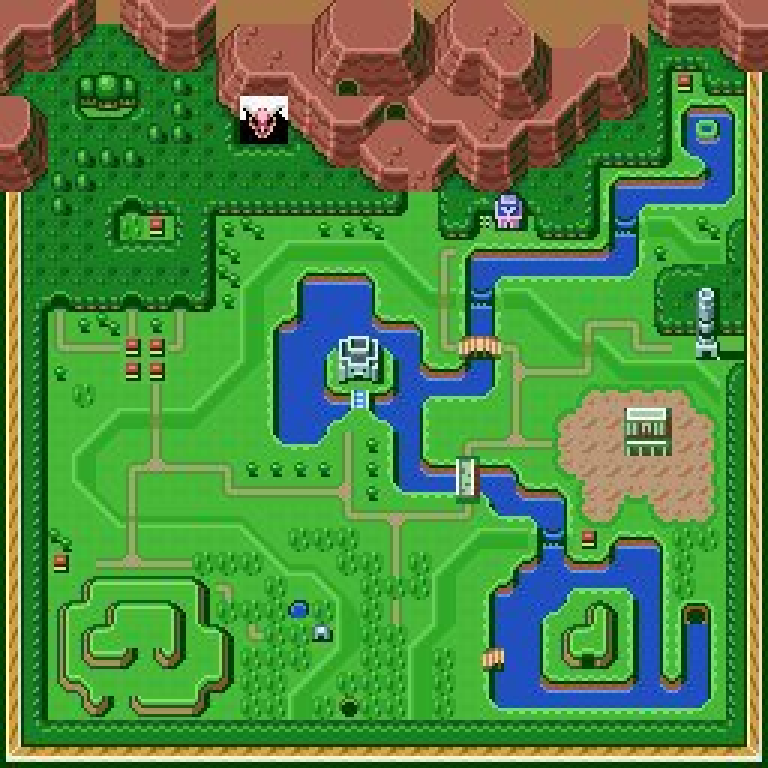 MrTalida's tweet photo. From @scawful's Link to the Past leak recap video, check out this awesome view of the game's early overworld map! Very simplistic compared to the final version, right?  I wonder where Link's house was originally meant to be... https://t.co/IwQs0dHb8k