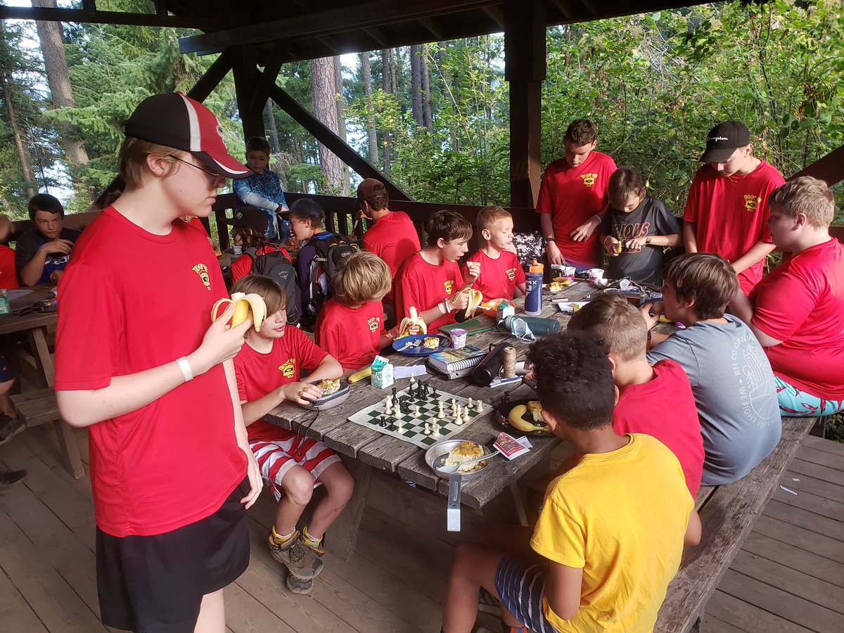 Troop400's tweet photo. We got some stiff competition for the chess tournament for the Chess merit badge https://t.co/pG5zAZXfU1