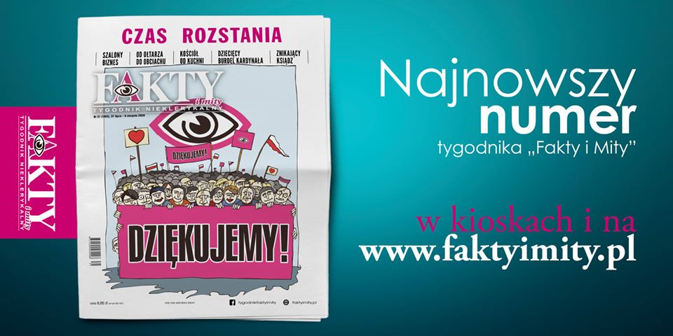 TygodnikFiM's tweet photo. Kochani!
Już jutro w kioskach będziecie mogli kupić ostatni numer tygodnika "Fakty i Mity".

Dziękujemy Wam za wspólne 20 lat. https://t.co/rVYBOUoXSc