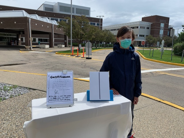 CovenantCA's tweet photo. Carter Bennett-Bellerose, 10, ran a bottle drive to raise money for an iPad for Misericordia hospital patients to video call their loved ones. We agree with his mother who says this was “a very thoughtful and kind thing to do”. #CovenantStrong https://t.co/dqbeKcTZjz