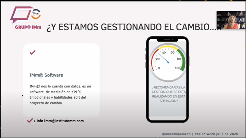 iebschool's tweet photo. Estamos con @amandapalazon y la Gestión del Cambio. Y ojo al dato ❗️: Solo el 30% de la población recomienda la actual gestión de los cambios que estamos viviendo. ¡Seguimos en #talentweekIEBS! https://t.co/4Qz4KzMUQD