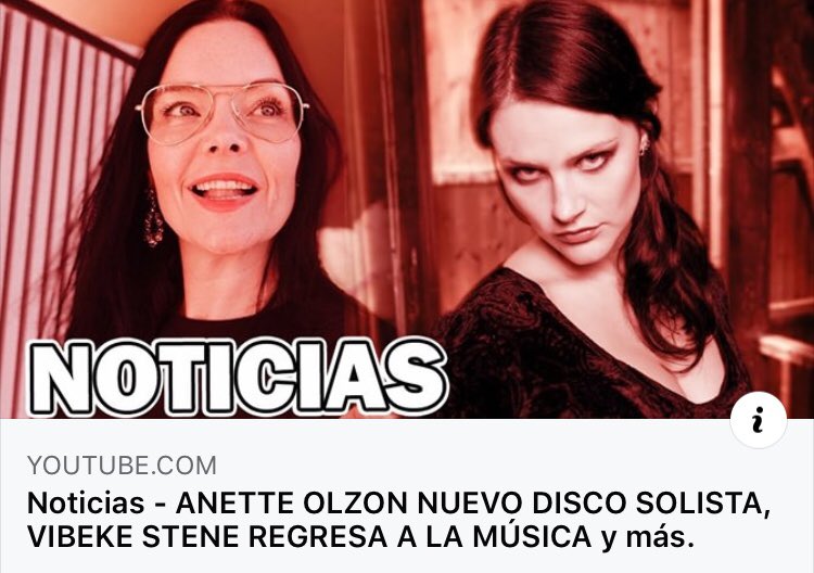SoySeleG's tweet photo. NUEVO VÍDEO https://t.co/6dfUVt12yq Anette Olzon hará un disco metalero como solista, #VibekeStene regresa ¿ahora si? y más noticias. #Metal #Rock #symphonicmetal #gothicmetal #anetteolzon #therion #nightwish #legati #darksarah #femalefeonted #theagonist #musica https://t.co/9hVt5Xr9Uc
