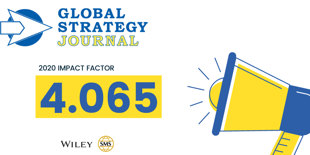 Strategic_Mgmt's tweet photo. Congratulations #GlobalStrategyJournal on an increased Impact Factor! Read GSJ's latest issue: https://t.co/1En0BAEpRJ @WileyBusiness https://t.co/S8LqL0kIhZ