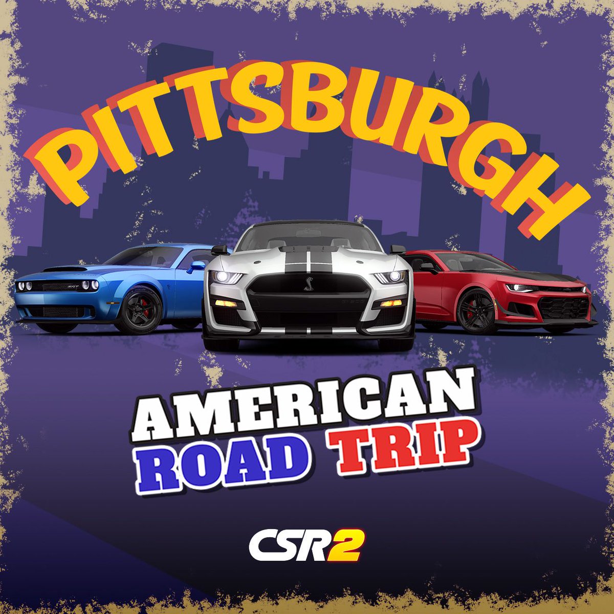 CSRRacing's tweet image. The CSR2 American Road Trip is pulling into its next destination, Pittsburgh! Make sure to race in the Trinity Cup and get involved at bddy.me/315iW5Q to help unlock extra rewards for the community! #CSR2AmericanRoadTrip