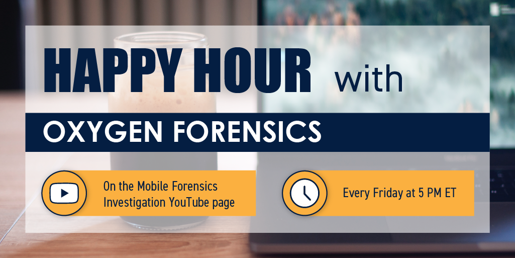 oxygenforensic's tweet photo. #ForensicHappyHour Friday is almost here! We are excited to welcome Security Engineer at Google, @_RyanBenson, as our guest for tomorrow's episode.
Wrap up your week with some beers and #DFIR talk! https://t.co/D8DdEPRFvI https://t.co/Ww4eOQ421v
