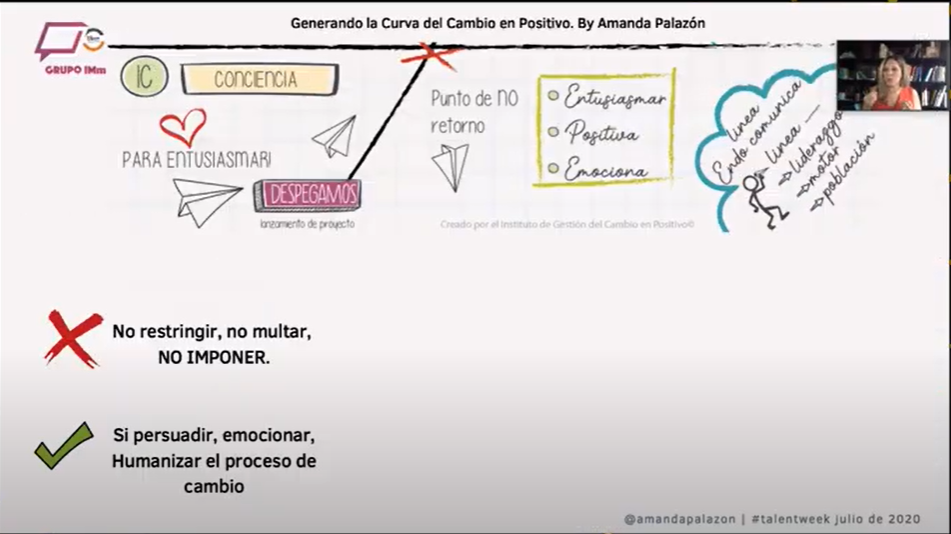 iebschool's tweet photo. "Concienciar-Generar Conocimiento-Crear Confianza" @amandapalazon nos explica cómo generar la Curva del Cambio en #talentweekIEBS https://t.co/x8AfslRR5b