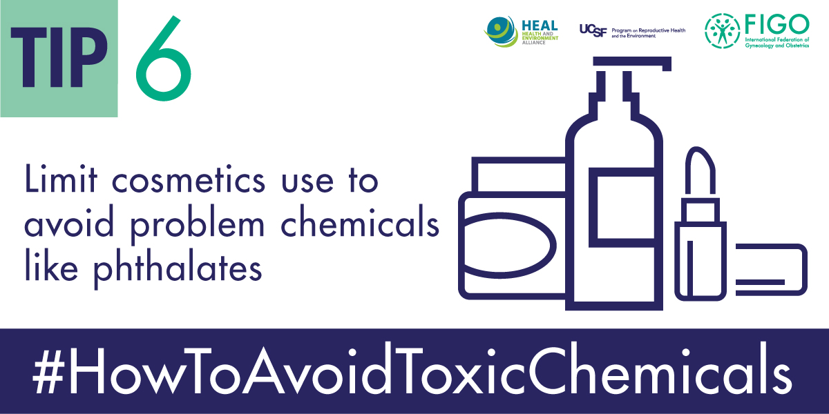 FIGOHQ's tweet photo. Did you know cosmetics can contain chemicals that are detrimental to health, like phthalates? FIGO, @UCSF_PRHE & HEAL are bringing you 10 tips on #HowToAvoidToxicChemicals during and after #pregnancy.
#WomensHealth https://t.co/5KcejXH8po