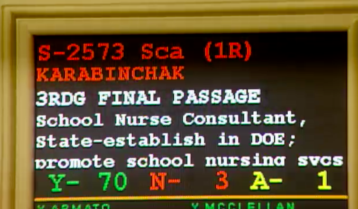 NMNurseEileen's tweet photo. Our Nj State School Nurse Consultant bill is off to @GovMurphy to make it a law. @NJSSNA1 https://t.co/fSg8ouNYnQ