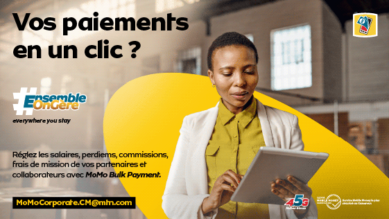 MTNBusinessCM's tweet photo. Y'ello !
Vous êtes promoteur ou responsable d'une une petite entreprise et cherchez à faciliter vos paiements? En un clic, effectuez les paiements de vos collaborateurs avec MoMo Bulk Payment
Souscrivez sur www.MoMoCorporate.CM@mtn.com
#MoMoBulkPayment
#FaisUnMoMo
#EnsembleOngère https://t.co/R9o2oZg6X8