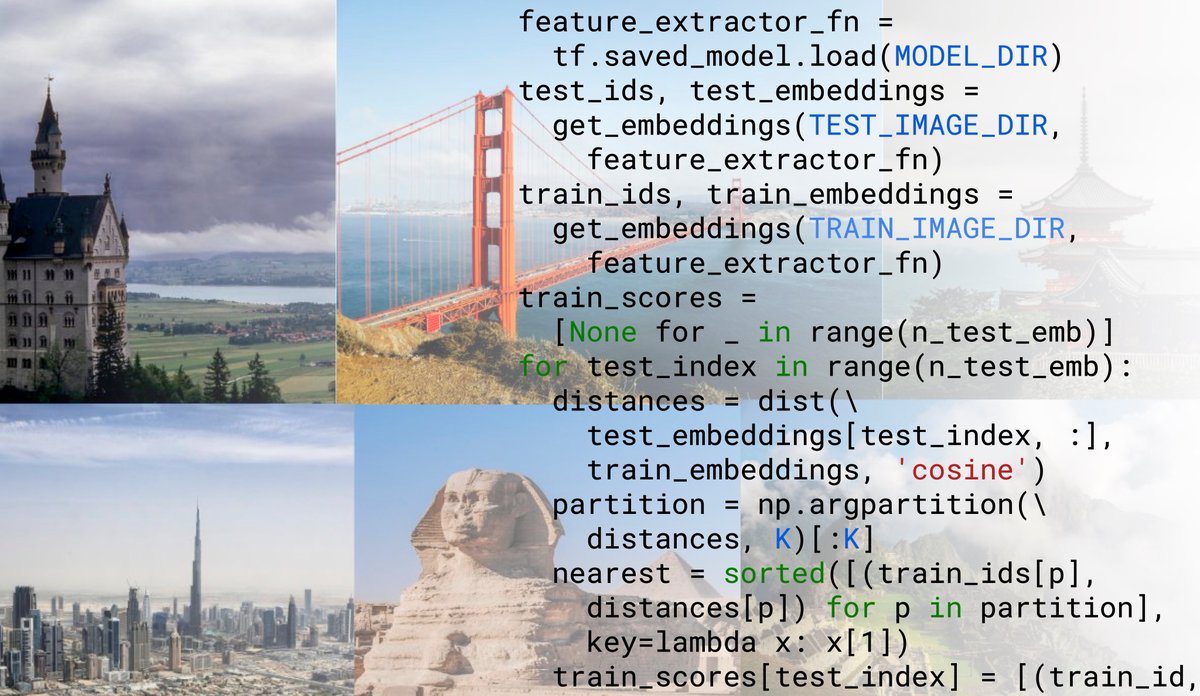 GoogleAI's tweet image. To foster research and enable progress in large-scale instance-level recognition problems, we are announcing the 2020 Landmark Recognition (goo.gle/32RreB9) and Landmark Retrieval (goo.gle/2D1HowL) challenges on @kaggle! You can register at the links above.