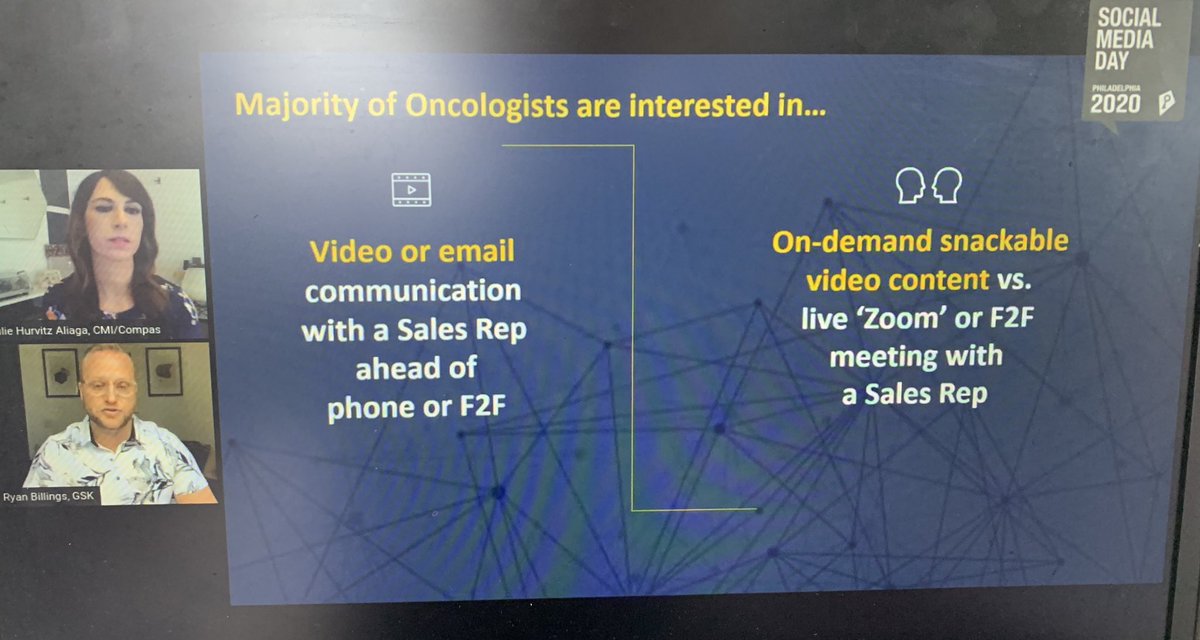 In the oncology space, access to HCPs is already limited. During COVID-19  @GSK learned that Oncologists preferred video or email comms along with on-demand snackable video content.  #DesignWith  #KnowYourAudience @CMI_Compas