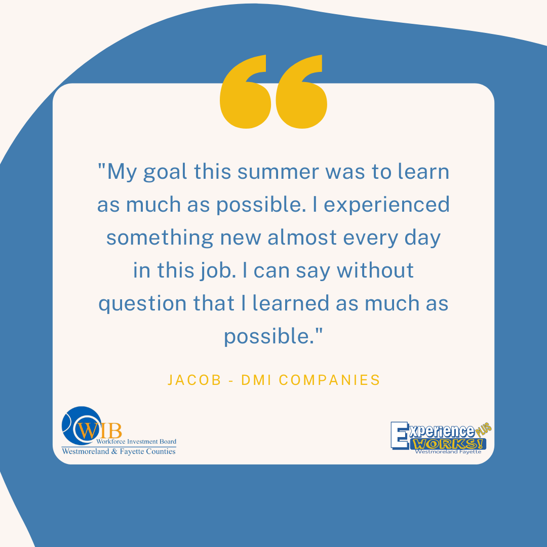WestFayWIB's tweet image. Exp. Works! PLUS has provided interns with opportunities to achieve their goals and learn about their interests! Jacob, DMI Companies’ Service Desk Intern, is a Computer IS major at CalU. We're so glad Jacob achieved his goals! #NationalInternDay #PASummerInterns #InternsofPA2020