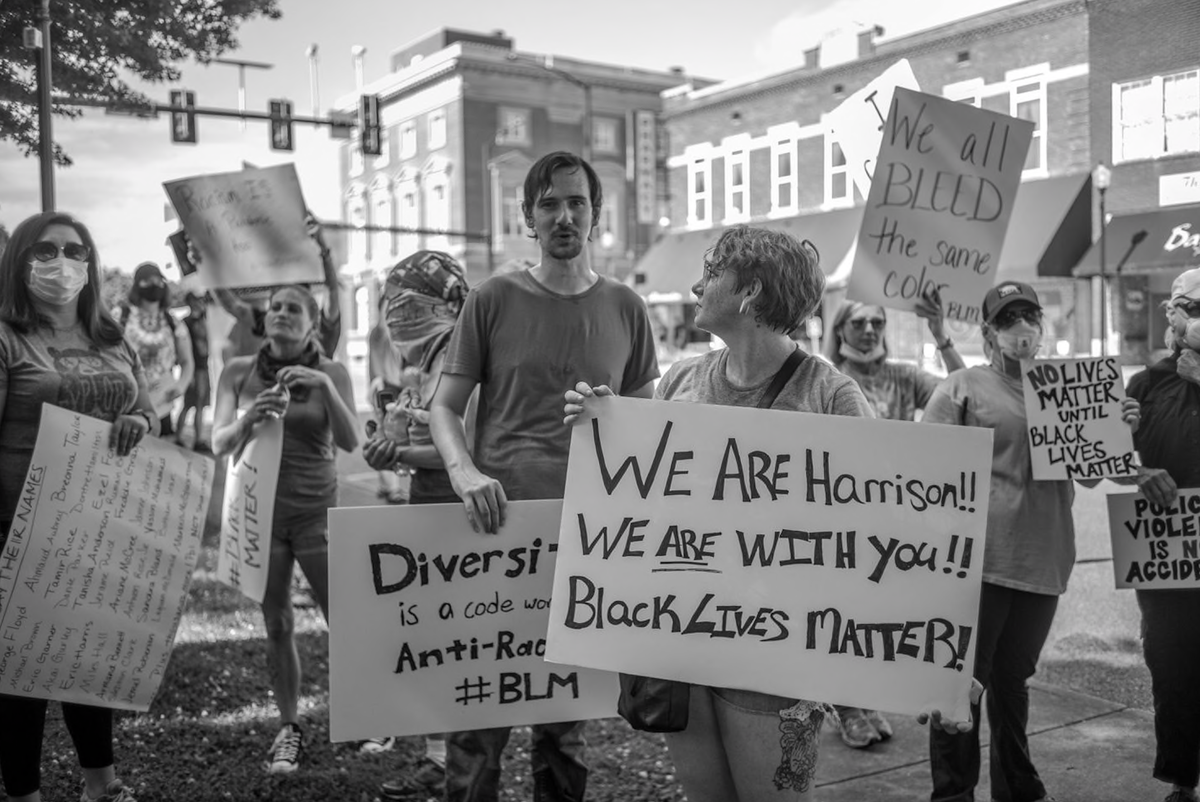 Since the  #BlackLivesMatter   protests began, there have been several marches in Harrison, and there's now a BLM billboard in town. Despite the words of bigotry in the viral video, I choose to focus on people doing the work to make places like Harrison a place for ALL.  @brentrenaud