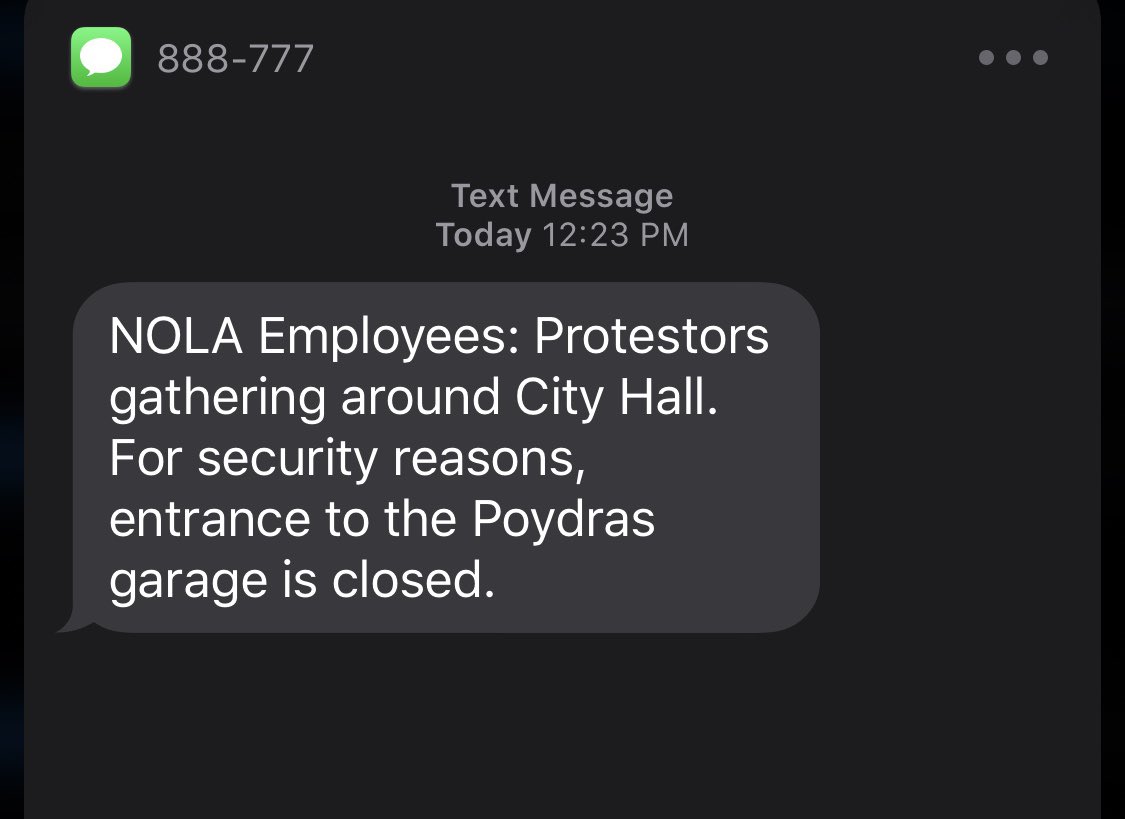 City employees are getting text messages warning them of the protest