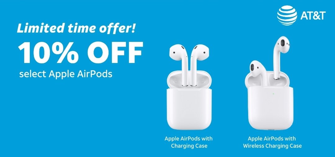 Want some new headphones? We've got you. Stop in to get some AirPods for 10% off! #Apple #AirPods