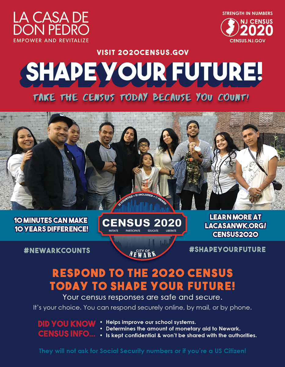 LaCasaNwk's tweet photo. New Jersey, help us make our final push for #CensusPushWeek. There is still time to complete the 2020 Census on your own and not have Census enumerators knocking on your door. Visit https://t.co/K3242JhCzZ today. #njcensus2020 https://t.co/JO3ZbYI0nD