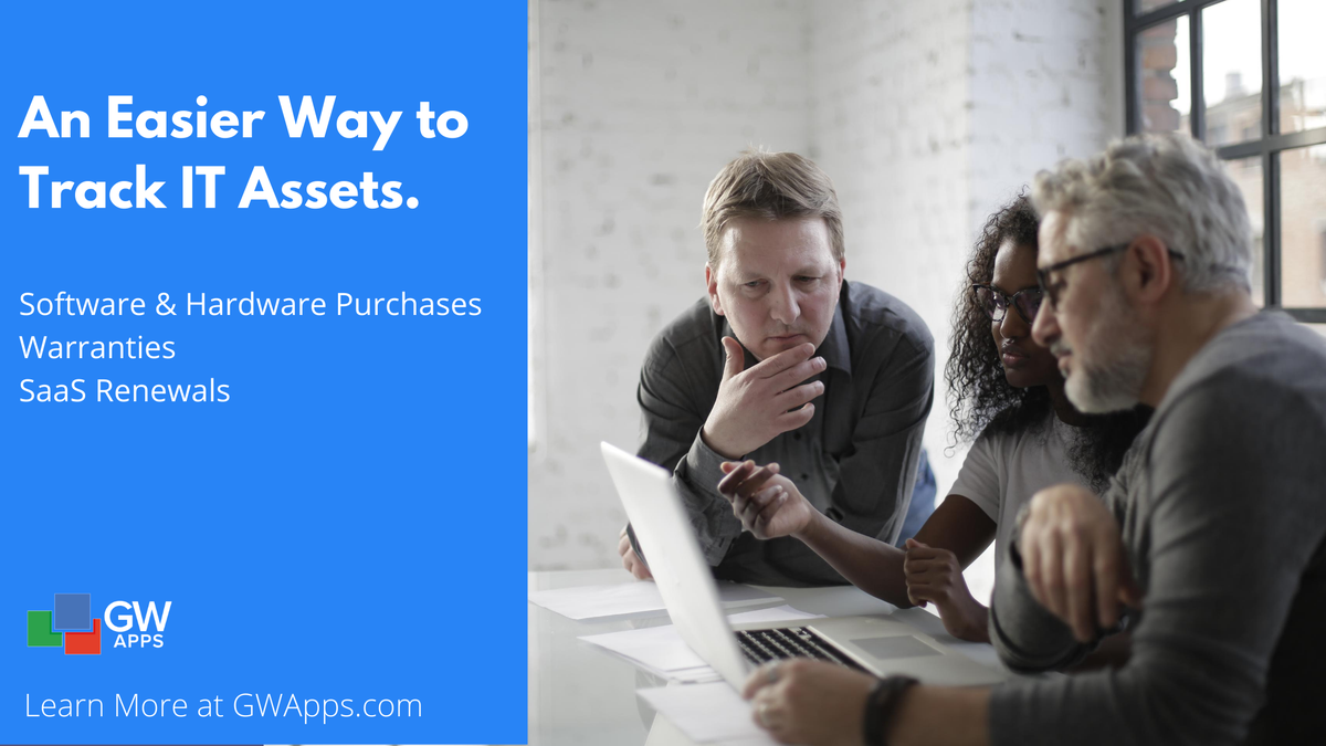 gwapps_'s tweet photo. Manager your IT Assets easier. Build a #NoCode app to manage Warranty expiration, SaaS Renewal date, Support requests, and more. Use the GW Apps pre-built template, or let it be a starting point to customize your app. Learn more at https://t.co/KSY8n45TtN. #GWApps #Templates https://t.co/TeIg0tm0MJ