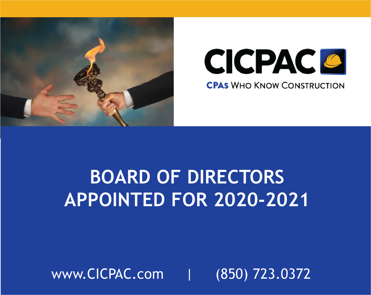 kbaldwin_ccifp's tweet photo. Excited to be working with these amazing individuals for 2020-21. Welcome to the newly appointed CICPAC Board of Directors! #CICPAC #cpaswhoknowconstruction #constructioncpa #constructionaccounting https://t.co/LdLArX57au https://t.co/A7nDk2m4VH