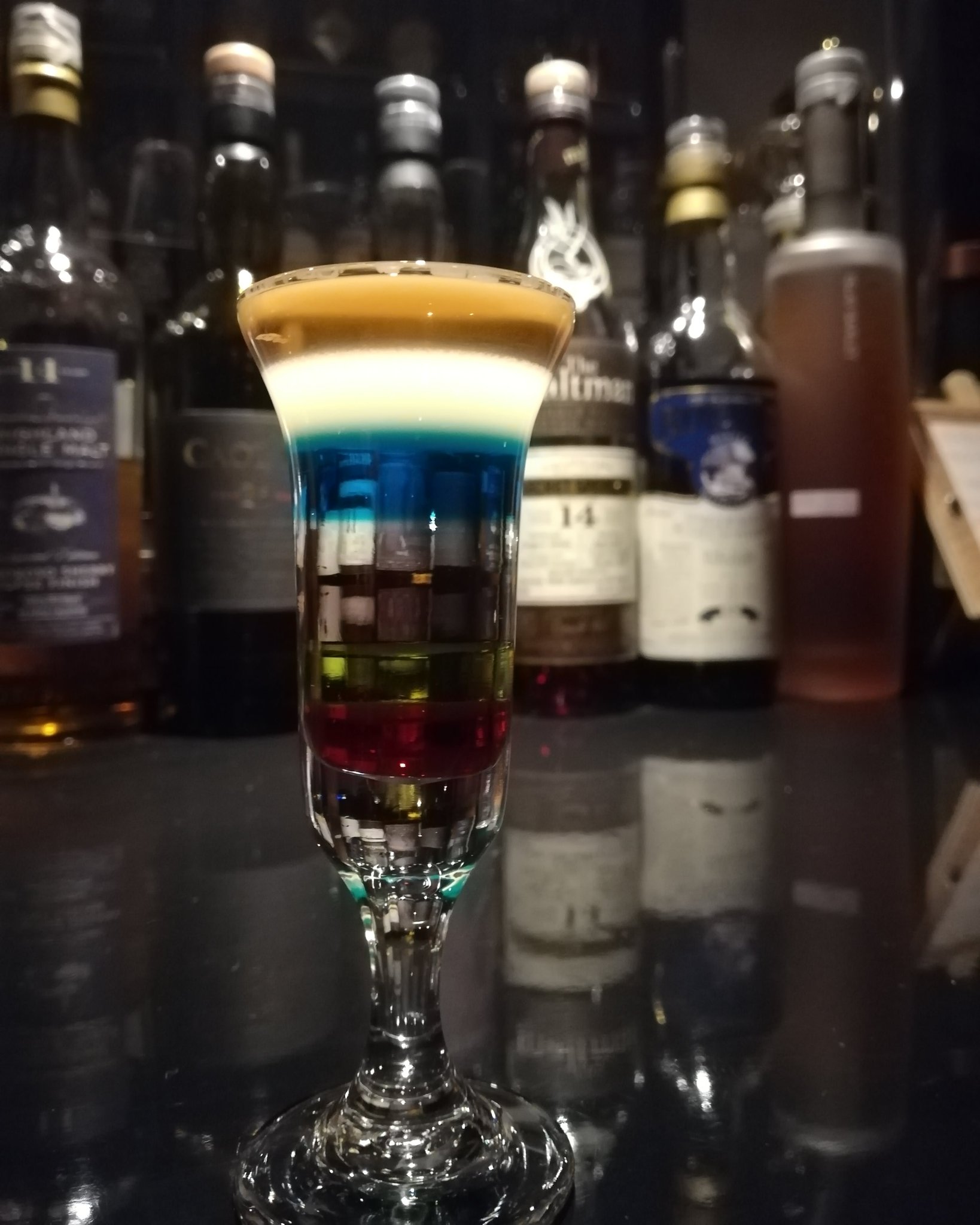 Bar Masterpiece プースカフェスタイルカクテル レインボー 始めました レインボー Barmasterpieceオリジナルレインボー プースカフェ カクテル オリジナルカクテル 女性一人で入れるお店 オーセンティックバー Bar バー 小岩 西小岩