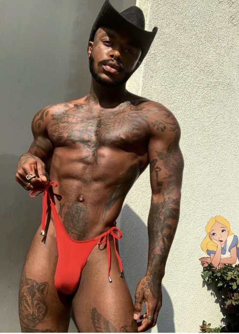 Lookin for wonderland? Search no further Alice ????? #gaycowboy #rideit #giddyup #gaymuscle #melaninqueen