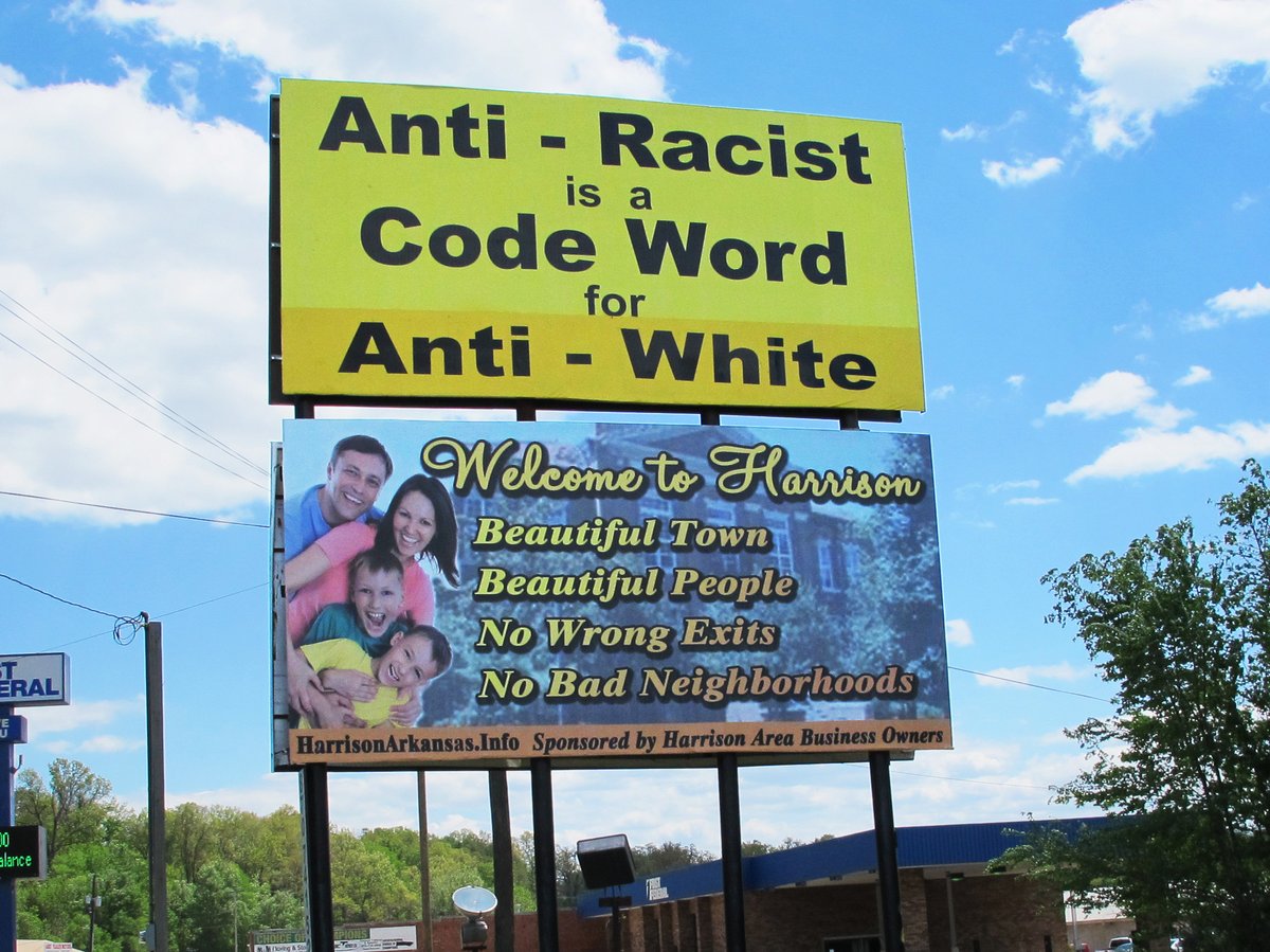 They have a P.O. Box in Harrison and have put up several hateful, racist, and disgraceful billboards in town, many of which have been combatted by billboards displaying messages of love and inclusivity.