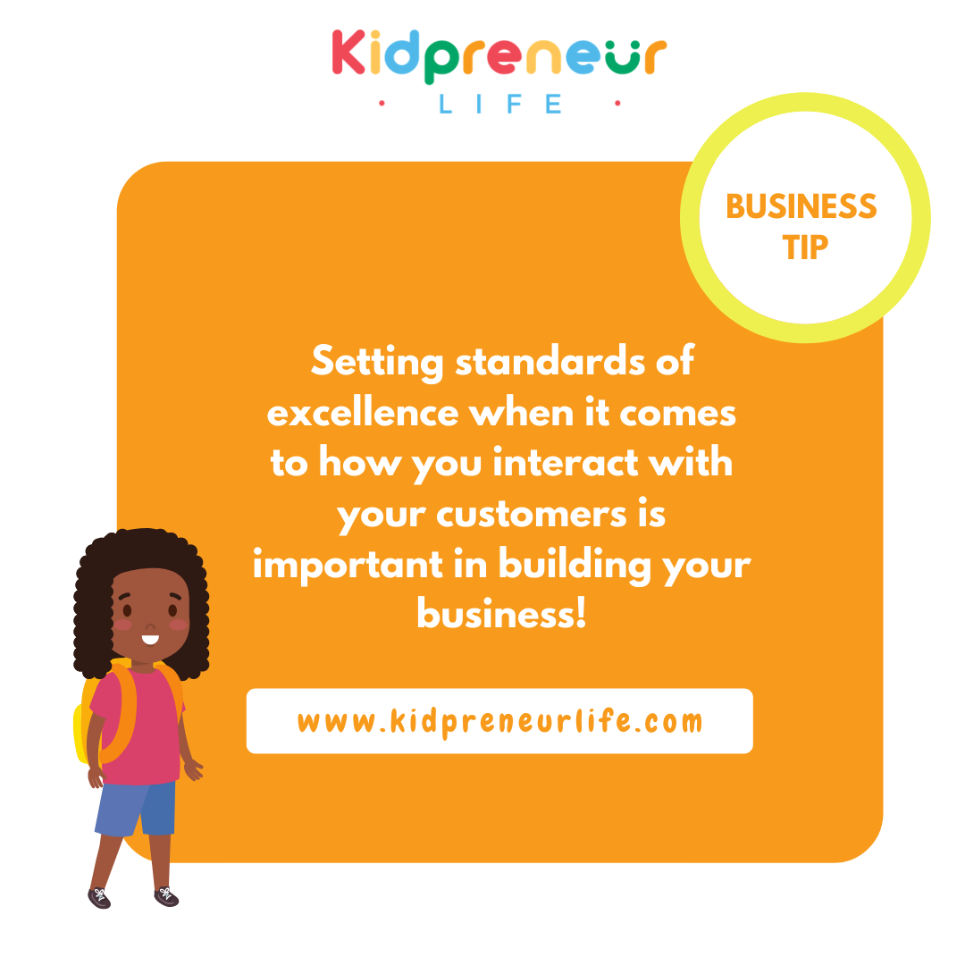 KidpreneurLife's tweet photo. Setting standards shows how intentional you are about your business and making sure that your clients are always satisfied. 

#KidCEO #kidmogul #kidpreneurlife https://t.co/ez1nJtpc7y