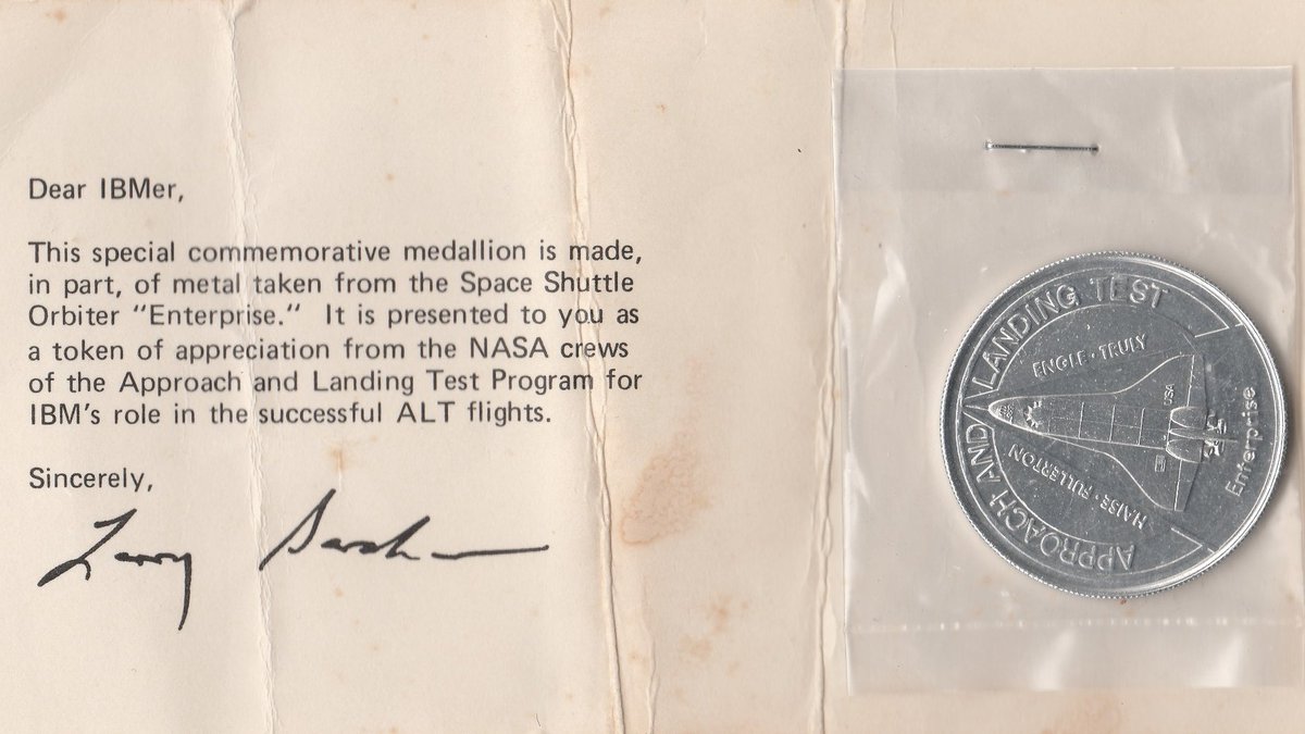 Commemorative medallion for IBMers working on the Space Shuttle program