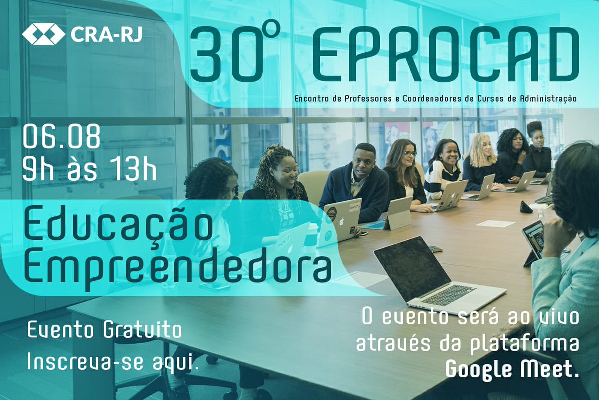 crarj's tweet photo. Todos os professores e Coordenadores de curso de Administração e áreas afins estão convidados!
Inscrevam-se!
https://t.co/DzFbnhoE0V
#Eprocad #Educaçãoempreendedora #Empreendedorismo https://t.co/BpNCoCTD09