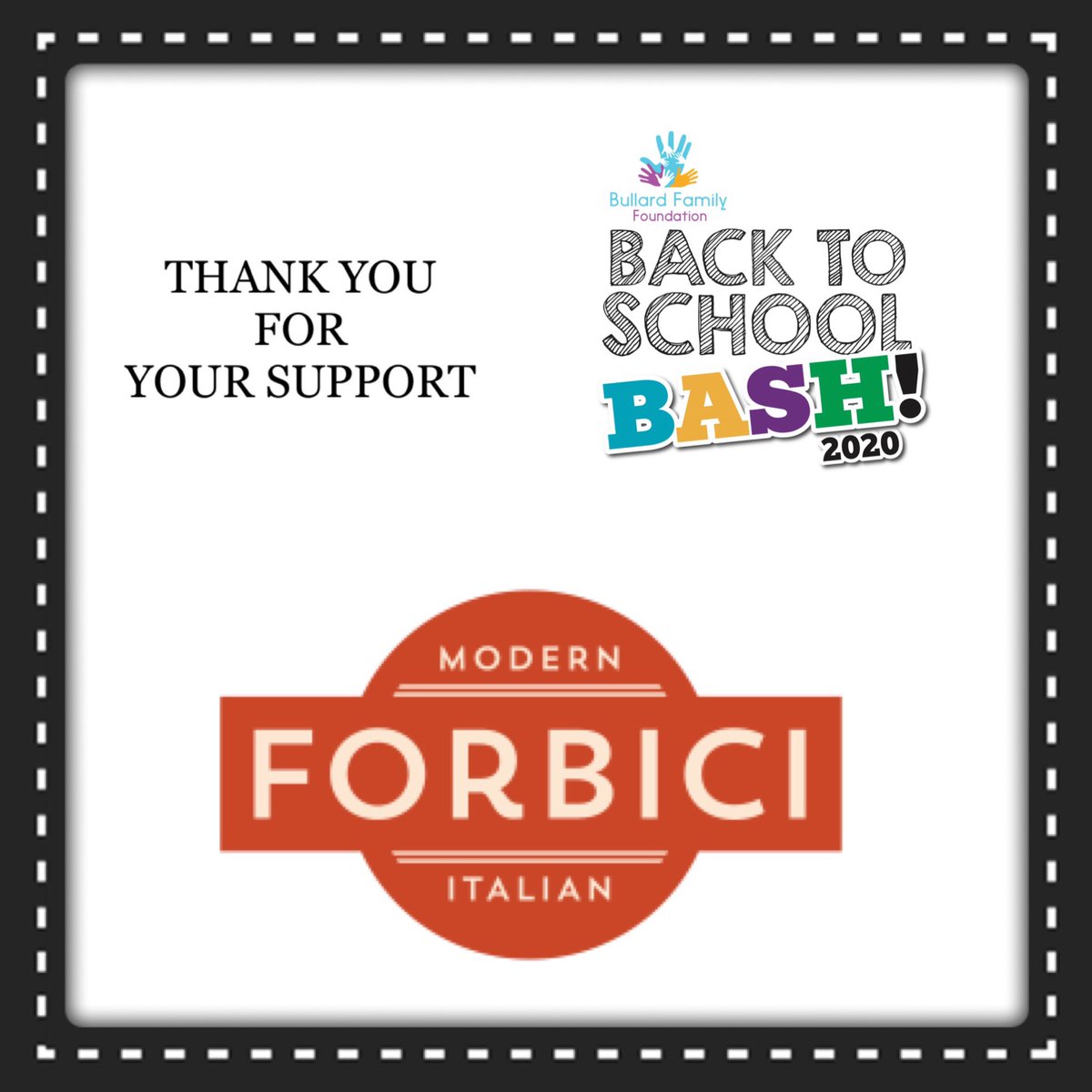bullardfamilyfoundation (@bfftampa) on Twitter photo Thank you Forbici Modern Italian for supporting our VIRTUAL Back to School Bash and providing raffles for our teachers and students!
We hope you will join us this Saturday ~ 8/1 from 9 - 11am!
Details are on our website:
bullardfamilyfoundation.org
<a href="/eatforbici/">eatforbici</a>
<a href="/TitusONeilWWE/">Titus O'Neil</a> Thank you Forbici Modern Italian for supporting our VIRTUAL Back to School Bash and providing raffles for our teachers and students!
We hope you will join us this Saturday ~ 8/1 from 9 - 11am!
Details are on our website:
bullardfamilyfoundation.org
<a href="/eatforbici/">eatforbici</a>
<a href="/TitusONeilWWE/">Titus O'Neil</a>