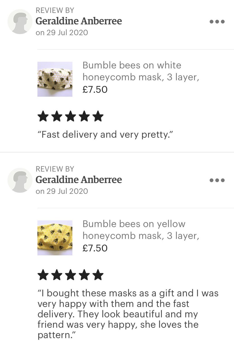 TwinnDesigns's tweet photo. Some lovely reviews for my #facemasks, thank you 😊 😷 ... lots of patterns available... https://t.co/lSPHM3LPTr #facecoverings https://t.co/kTs4Ihkqyg