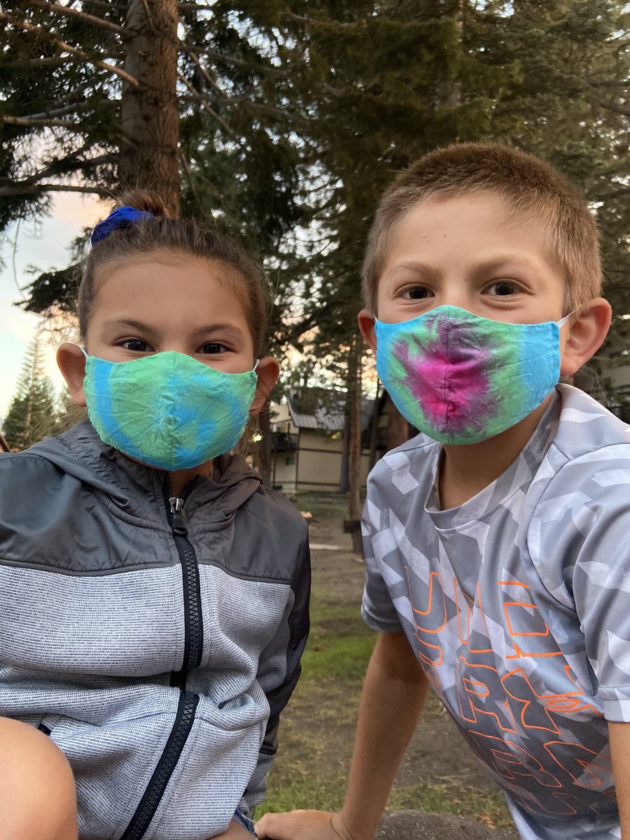 Makers in Mammoth...sewed the masks at home and tie dyed in Mammoth.