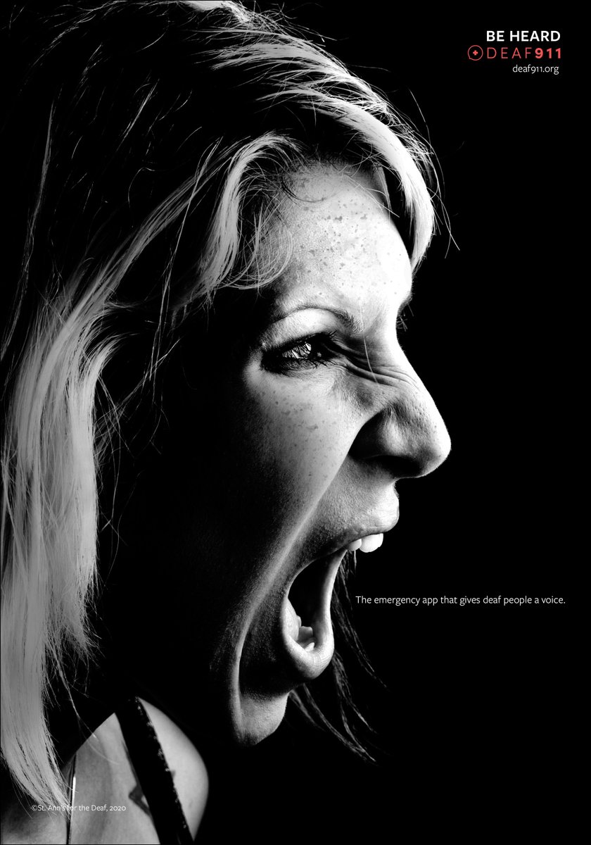 Deaf911App's tweet photo. The new print and online campaign for Deaf 911 has launched. #BeHeard #Deaf911 https://t.co/LYLziXWkf3