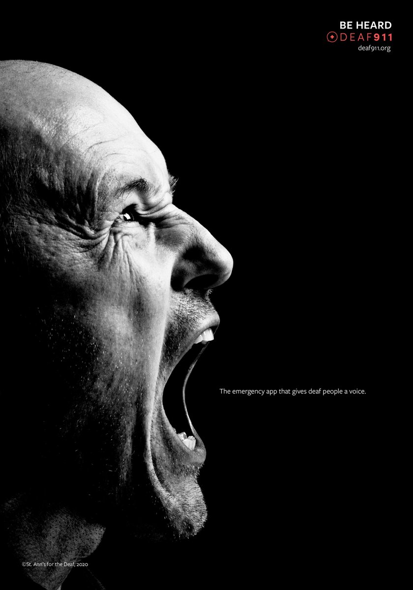 Deaf911App's tweet photo. The new print and online campaign for Deaf 911 has launched. #BeHeard #Deaf911 https://t.co/LYLziXWkf3