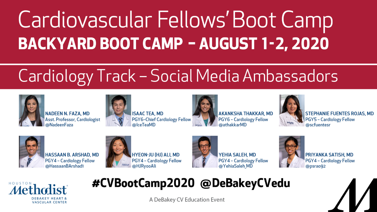 NadeenFaza's tweet photo. #Cardiotwitter, last year, these outstanding #ACCFIT attended #CVBootCamp19 in Houston!
This year, our #SoMe team will bring #CVBootCamp2020 to YOU! Follow them for live updates this weekend:
@psrao92 @athakkarMD @scfuentesr @YehiaSaleh_MD @HJRyooAli @HassaanBArshad1 @IceTeaMD https://t.co/6JEqI5cMIQ