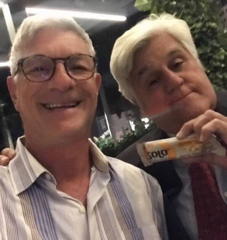 SoLoNutrition_'s tweet photo. Throwback THURSDAY! That time our founder and CEO, Saul Katz met Jay Leno in  Florida. Do you thinks Jays a SoLo fan now? 🌟 
#throwbackthursday #TBT #jayleno #solonutrition #solofan https://t.co/jOkBh6Vy0N