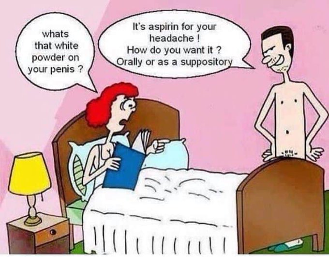 Lol 😆 #dirtyhumor  #headachecure  #lol #dirtymeme #memestop #memesdaily https://t.co/Igm8LiB54C<a href="/tag/dirtyhumor"class="tags">#dirtyhumor</a><a href="/tag/headachecure"class="tags">#headachecure</a><a href="/tag/lol"class="tags">#lol</a><a href="/tag/dirtymeme"class="tags">#dirtymeme</a><a href="/tag/memesdaily"class="tags"><span>#memesdaily</span></a><a href="/tag/memestop"class="tags"><span>#memestop</span></a>