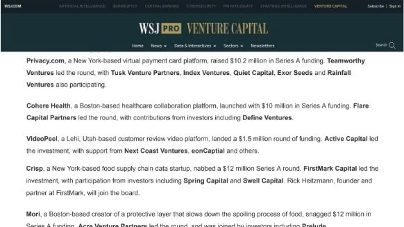 So honored to be highlighted by @WSJ along with so many excellent startups! 
wsj.com/articles/vc-da…

cc @activecapitalvc @nextcoastVP