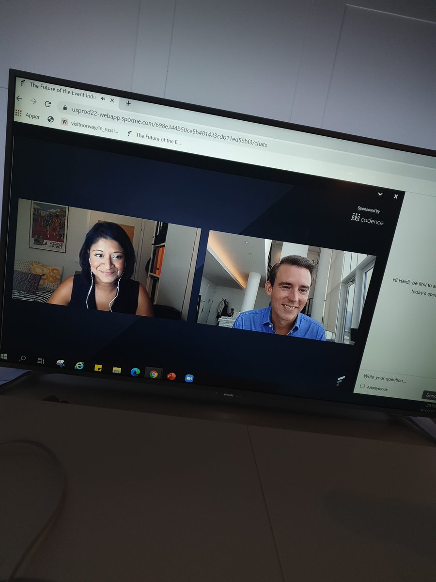 TheMICEguru's tweet photo. Happy to see @hothospitalitye moderate the #eventplannerstrack of #FOI20 today and great talk with @eventCadence https://t.co/QhUjrjBrWN