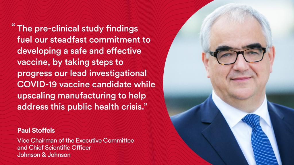 In pre-clinical studies conducted in partnership with <a href="/BIDMChealth/">BIDMC</a>, #JNJ scientists found that our #COVID19 vaccine candidate elicited a strong immune response that protected against subsequent infection. Read about the latest data published in @nature: go.nature.com/30eSLdK