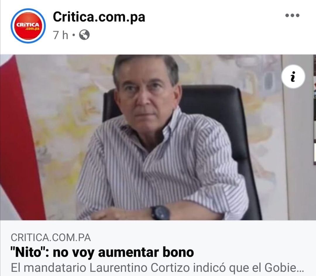 PAPERCL79743547's tweet photo. @radiopanama Mientras el gobierno de @NitoCortizo está botando en tiempo de PANDEMIA para unos es más importante la politiquería en plena crisis de salud y desempleo https://t.co/9Y6eDw0Qim