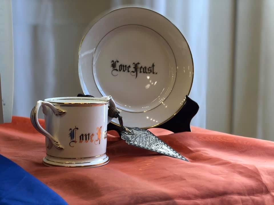 Last Sunday we borrowed a selection of 'weird church' items from our regional archives to share in our final service of the series. This "Love Feast" set was a personal favorite.