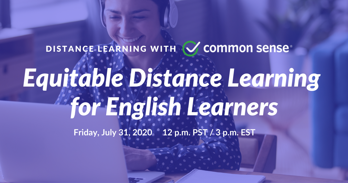 Jehehalt's tweet photo. How can we best meet the needs of culturally + linguistically diverse students? Join the next Distance Learning webinar for best practices for #distancelearning + resources to support ELsβ social-emotional learning + language development.#CommonSensePD https://t.co/LU1gqdPGnM https://t.co/NELcRRnk5l