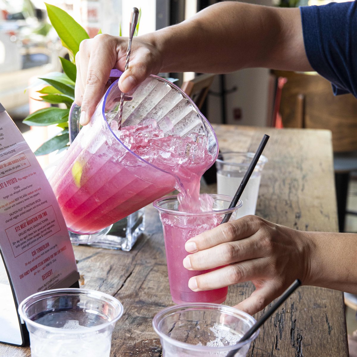 Thirsty Thursday calls for a pitcher of your favorite, to go with your favorite cut of meat or some Butcher's Treats! Join us after work or take your treats and cocktails to-go! #margarita #thirstythursday #meatygoodness #treatyoself #cocktailstogo