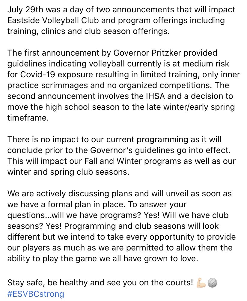 Eastside Volleyball on Twitter "ESVBCstrong…