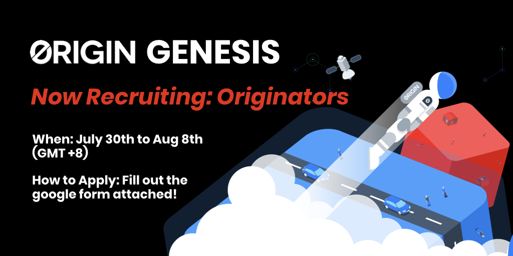 OriginProtocol's tweet image. Our first global ambassador program, Origin Genesis is here. We are looking for 10 dedicated #Originators who will work closely with our community team and help us spread our mission. 

👉 Sign up here: forms.gle/9F8qbCyfJPS4Pp…