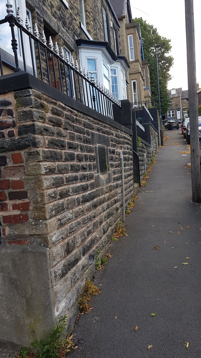 I'm back, with a little more. The secret to finding original railings is to look for places where removal would have left a big drop on one side, like on steep streets. I found some near me and this also shows how the styles varied quite a bit, even on neighbouring houses.