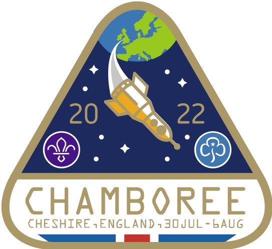 It's two years to go until #Chamboree 2022 and we're delighted to share with you Adam Westwood from Warrington East Scout Network's winning design, which has been transformed into the official 2022 badge and logo by our design team.