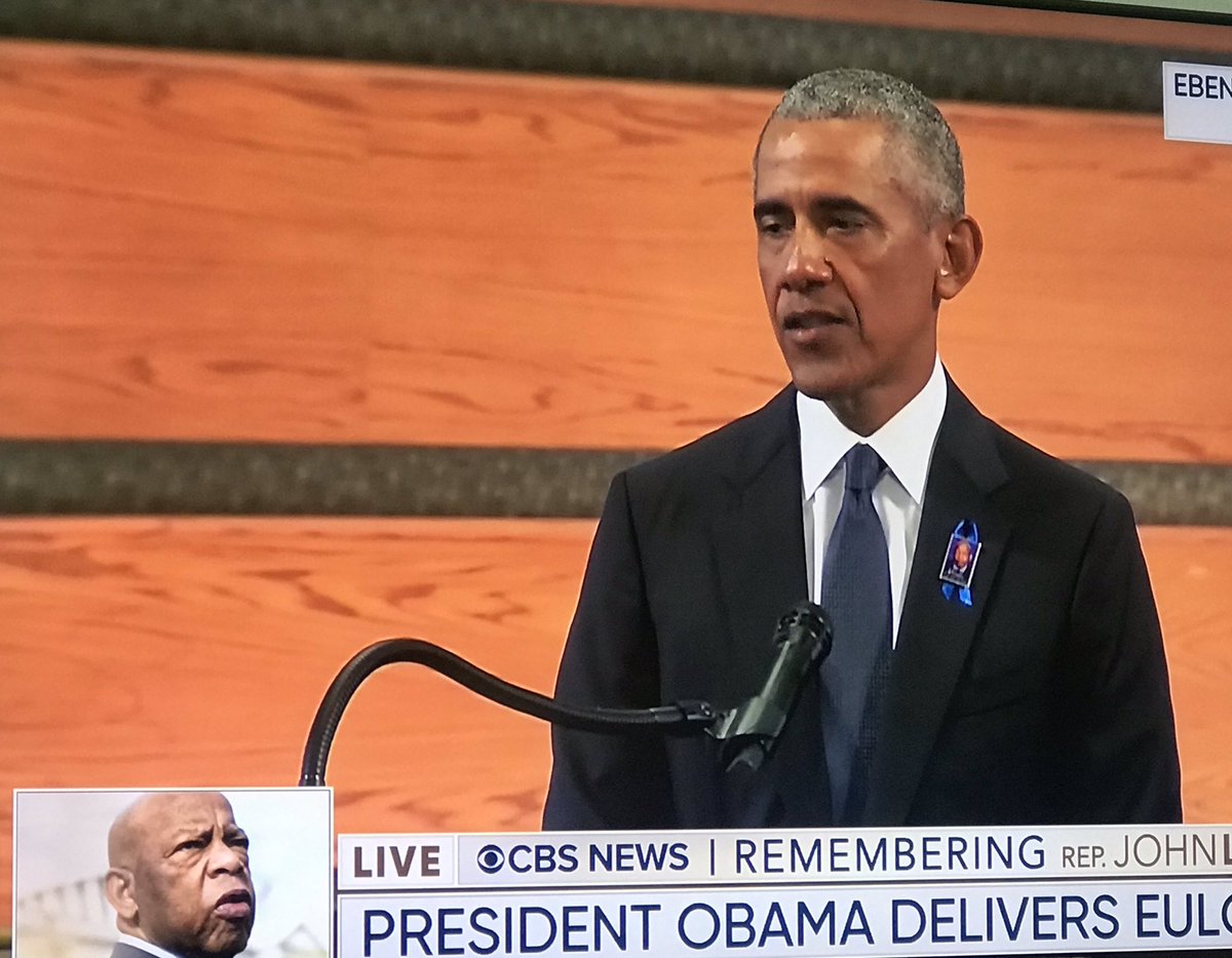 vashtimckenzie's tweet photo. For 15 times or more President Obama stood to eulogize or speak Senator John McCain,Senator Ted Kennedy, State SenatorClementa Pinckney, Beau Biden, Sandy Hook, Senators Inouye, Byrd, Nelson Mandela and now Rep.John Lewis. He keeps standing for America to be whole #GoodTrouble https://t.co/04GeFFfqun